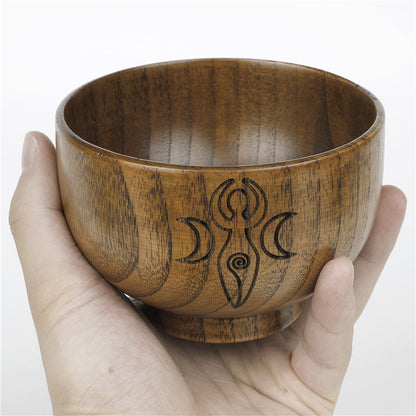 Engraved Wooden Altar Bowl