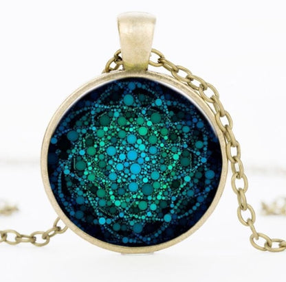 Flower of Life Glass Dome Pendant Necklace