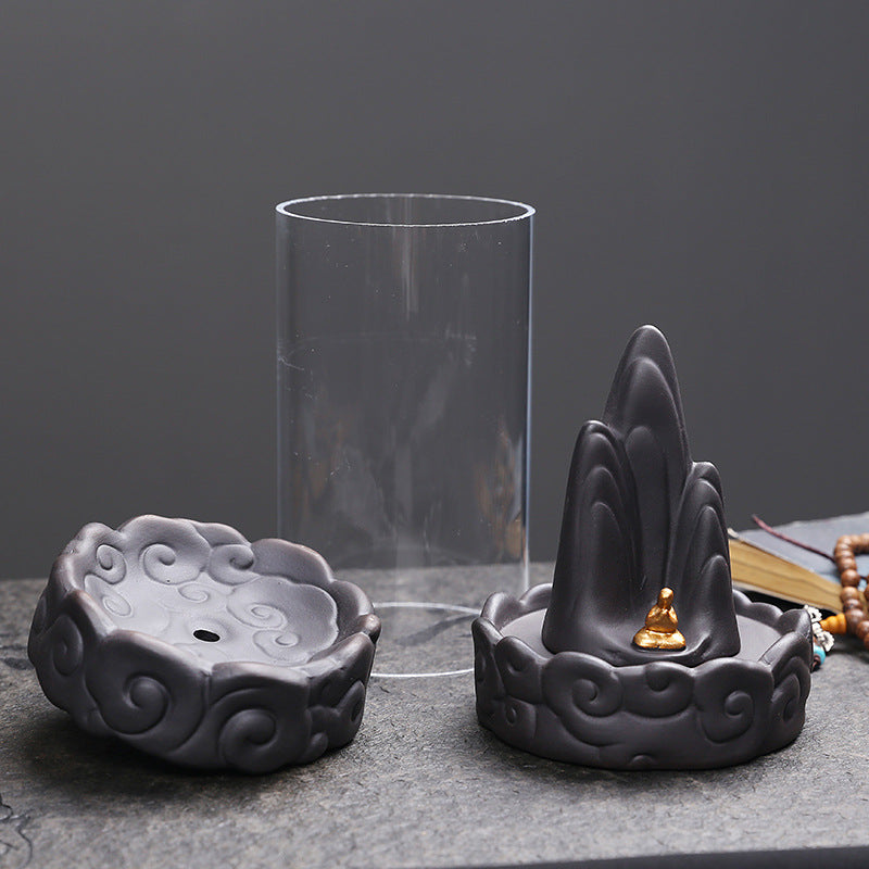 Auspicious Cloud Purple Sand Backflow Incense Burner