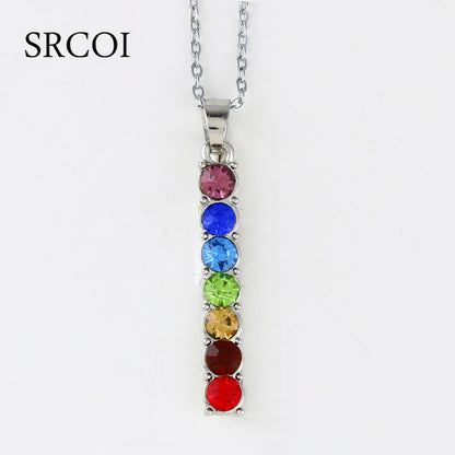 7 Chakra Crystal Healing Point Pendant Necklace
