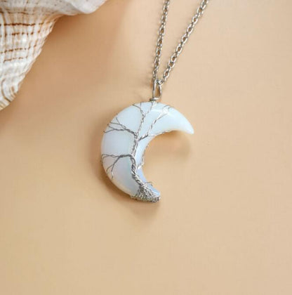 Tree of Life Natural Stone Pendant Necklace