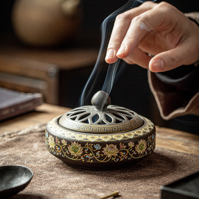 Antique Ceramic Incense Tower Burner