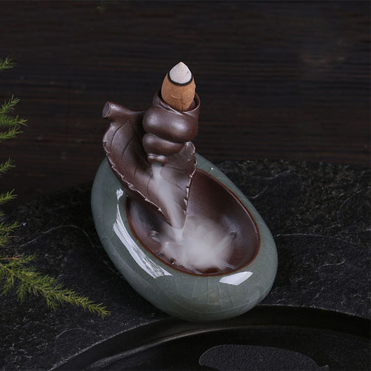 Maitreya Buddha Ceramic Backflow Incense Burner