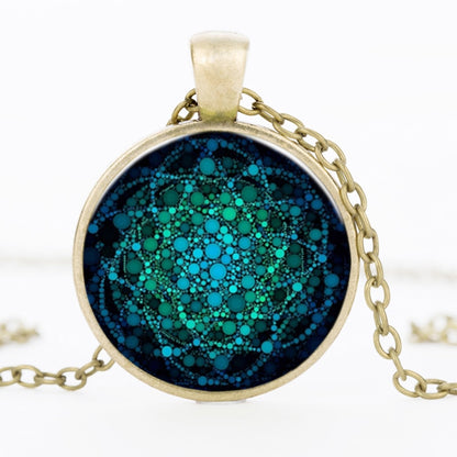 Flower of Life Glass Dome Pendant Necklace