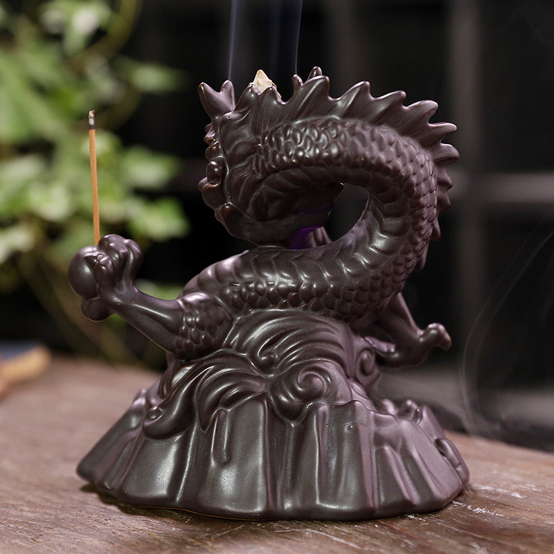 Chinese Dragon Ceramic Backflow Incense Burner