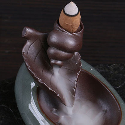 Maitreya Buddha Ceramic Backflow Incense Burner