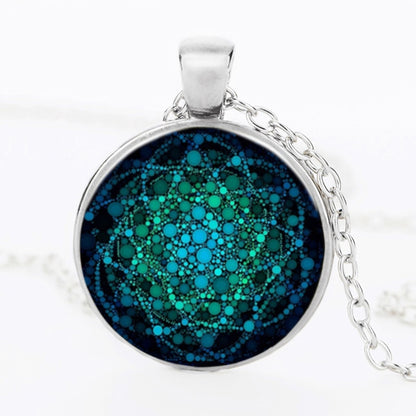 Flower of Life Glass Dome Pendant Necklace