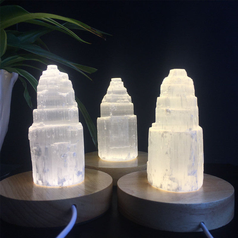 Natural Crystal Tower Lamp