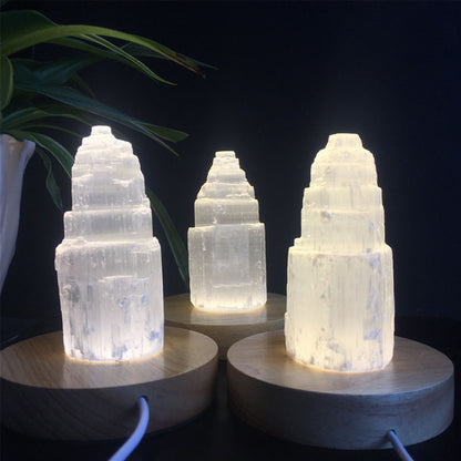 Natural Crystal Tower Lamp
