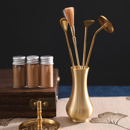 Pure Copper Incense Road Tools Beginner Level Set Incense Seal Script Tools Incense Ash Press Powder Incense Seal Script Articles Tools Incense Spoon Fragrance Shovel Incense Seal