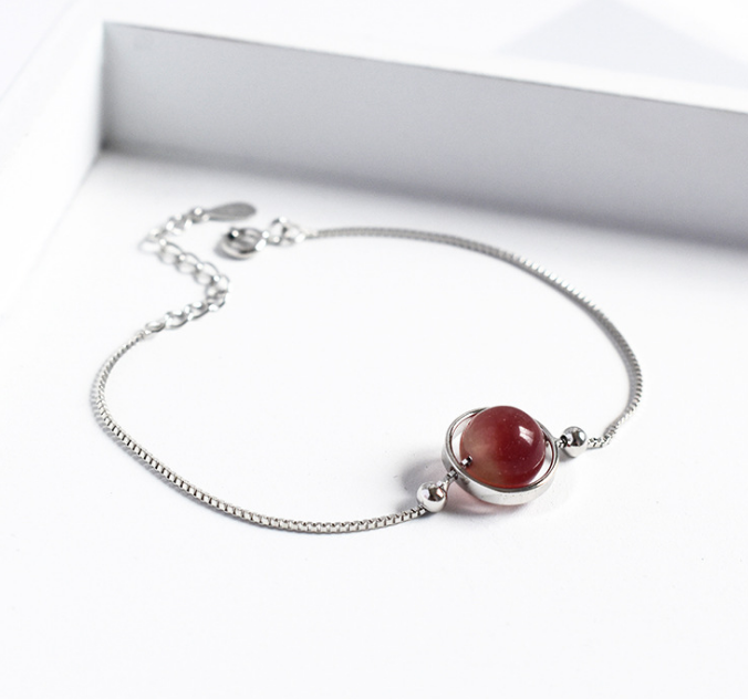 S925 Sterling Silver Crystal Bead Bracelet