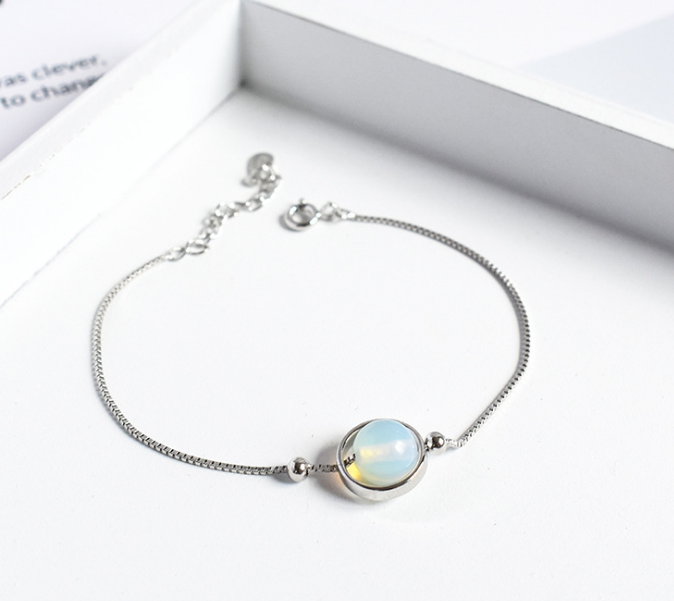 S925 Sterling Silver Crystal Bead Bracelet