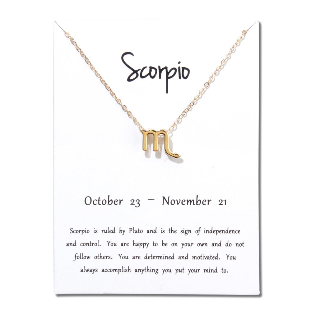 Zodiac Constellation Pendant Necklace