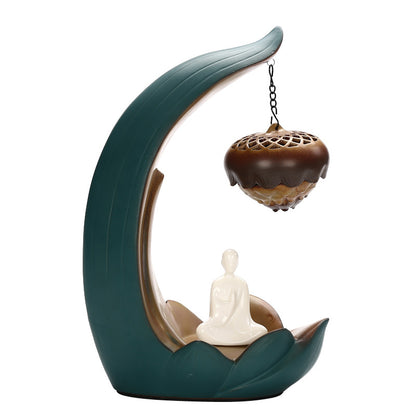 Lotus Ceramic Hanging Incense Burner with Night Light