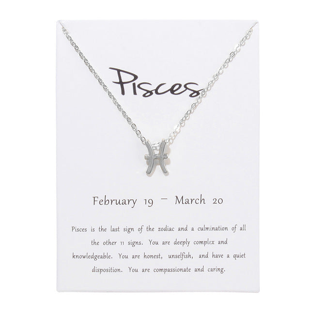 Zodiac Constellation Pendant Necklace
