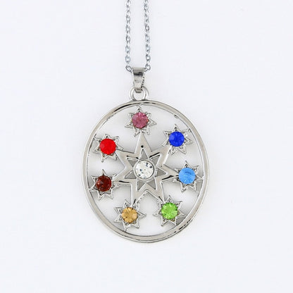 7 Chakra Crystal Healing Point Pendant Necklace