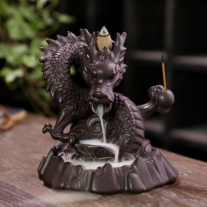 Chinese Dragon Ceramic Backflow Incense Burner