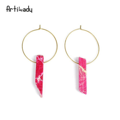 Artilady Raw Crystal Hoop Earrings For Women Small Hoop Earring