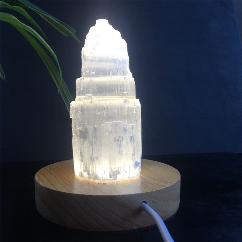 Natural Crystal Tower Lamp