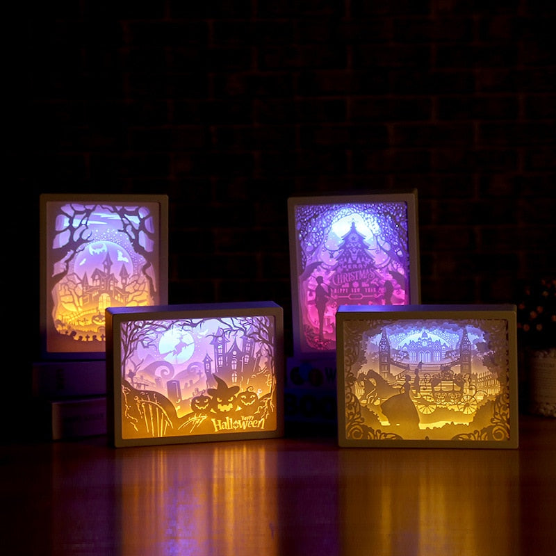 3D Paper Carving LED Night Light