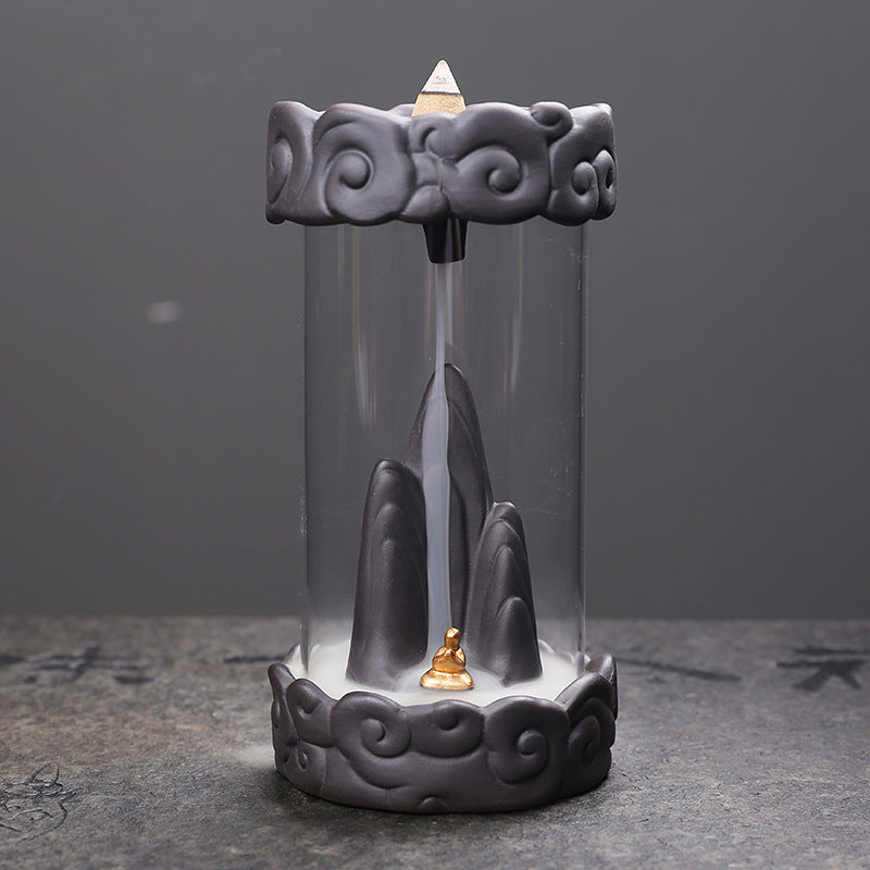 Auspicious Cloud Purple Sand Backflow Incense Burner