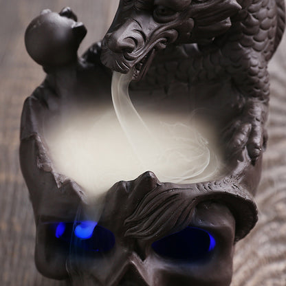 Skull Dragon LED Backflow Incense Burner