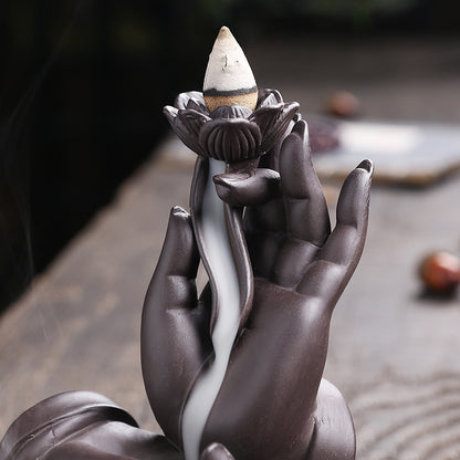 Bergamot Hand Purple Sand Backflow Incense Burner