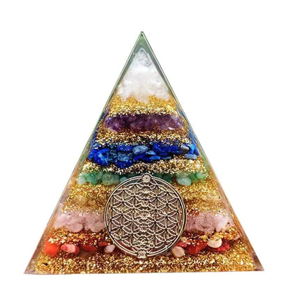 7 Chakra Orgonite Pyramid
