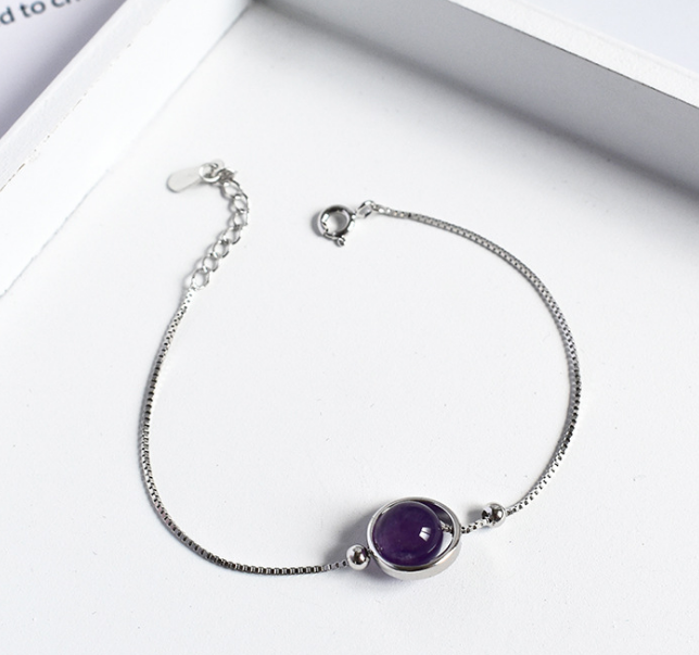 S925 Sterling Silver Crystal Bead Bracelet