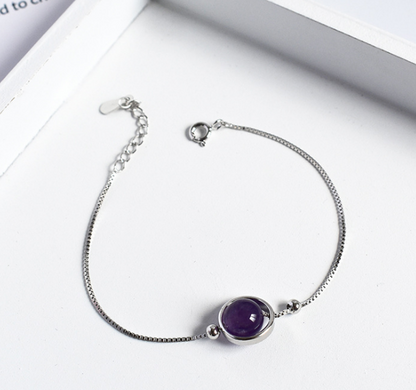 S925 Sterling Silver Crystal Bead Bracelet
