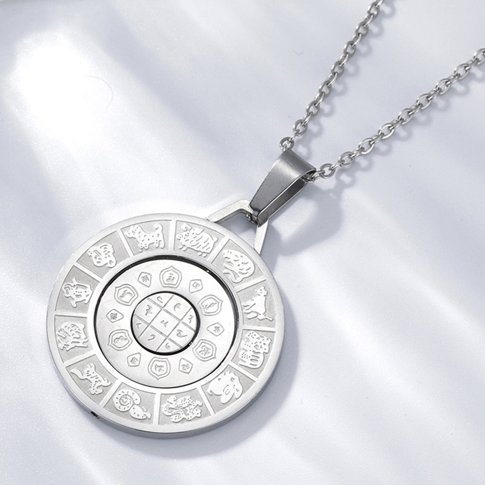 Chinese Zodiac Rotating Ring Pendant Necklace