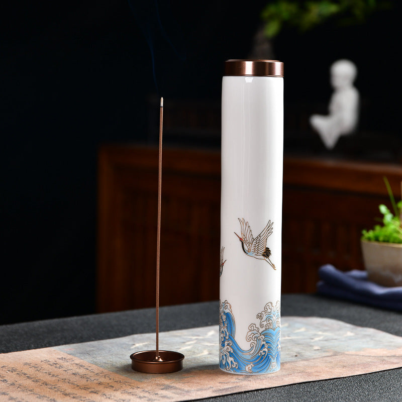 Hand-Painted Ceramic Incense Stick Holder