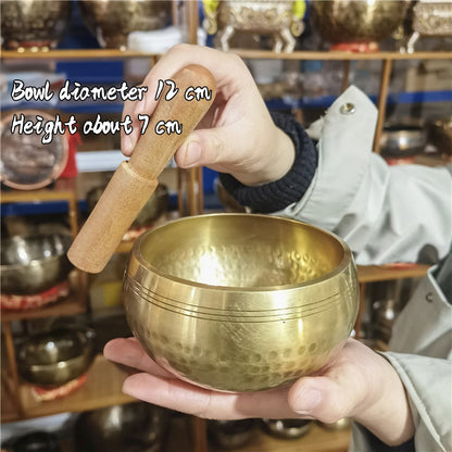 Tibetan Copper Singing Bowl with Sanskrit Engravings