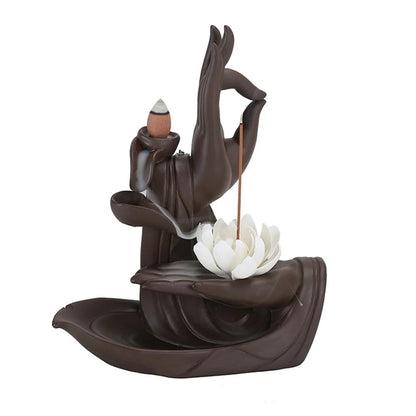 Buddha Hand Lotus Backflow Incense Burner