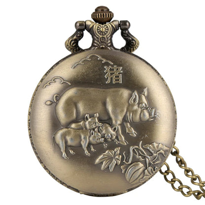 Chinese Zodiac Steampunk Pocket Watch Necklace