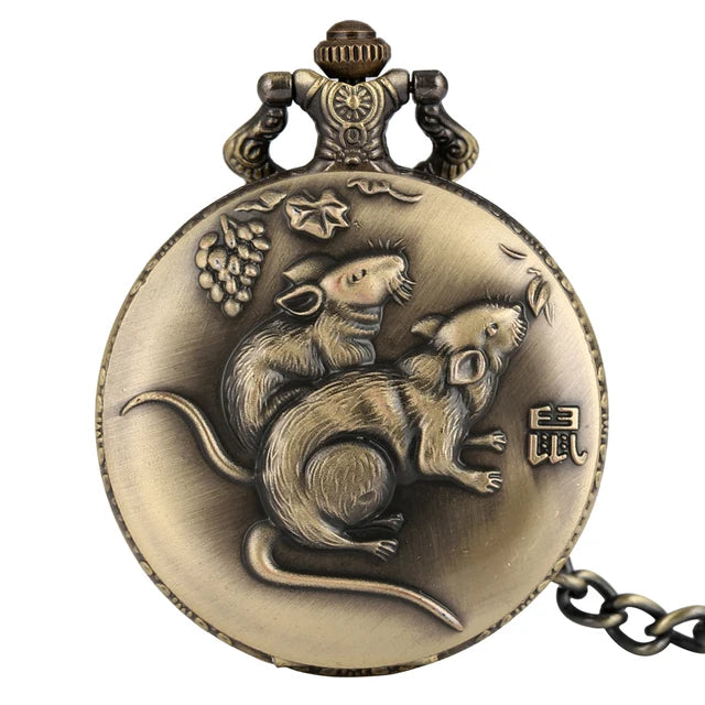 Chinese Zodiac Steampunk Pocket Watch Necklace