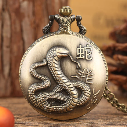 Chinese Zodiac Steampunk Pocket Watch Necklace