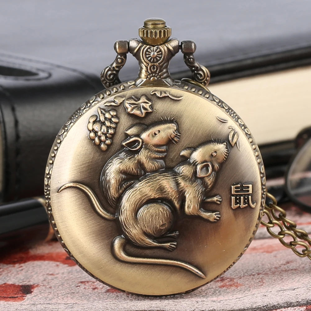 Chinese Zodiac Steampunk Pocket Watch Necklace