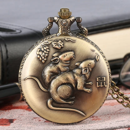 Chinese Zodiac Steampunk Pocket Watch Necklace
