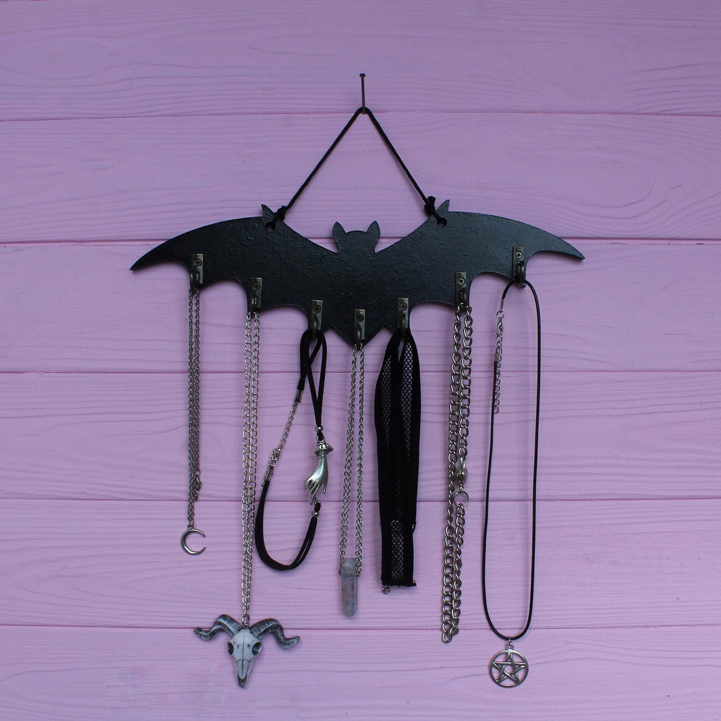 Gothic Bat Shape Wooden Wall Hooks Home Decor