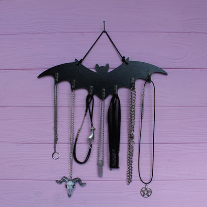 Gothic Bat Shape Wooden Wall Hooks Home Decor