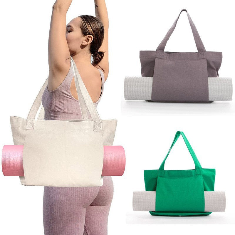 Canvas Yoga Mat Bag with Shoulder Strap & Inner Pocket