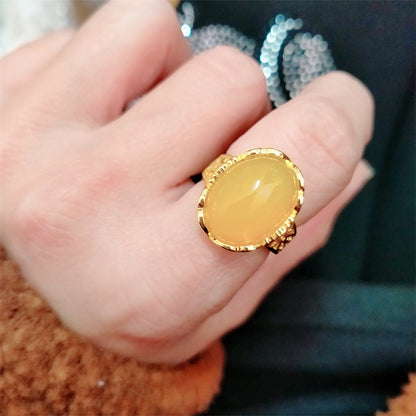 Sterling Silver Open Adjustable Gemstone Ring