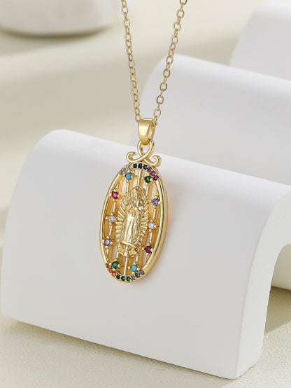 Virgin Mary Zircon Pendant Necklace | Gold & Silver | 25 Styles
