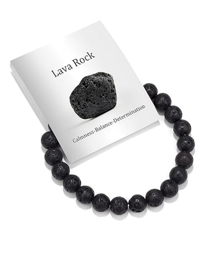 8mm Natural Stone Elastic Crystal Bracelet Set