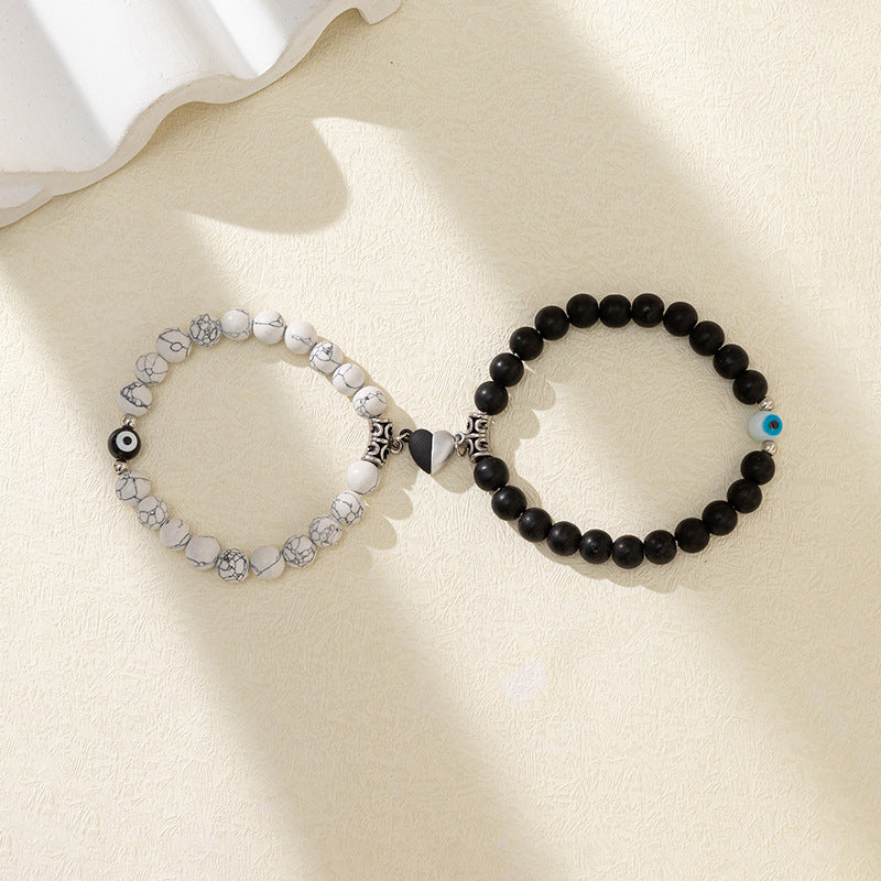 Heart Magnetic Couple Bracelet Set for Women and Men