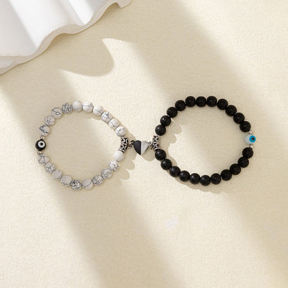 Heart Magnetic Couple Bracelet Set for Women and Men