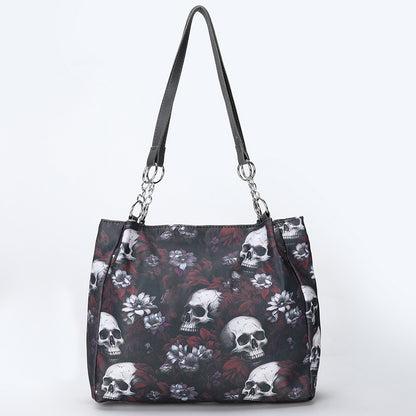 Gothic Skull PU Tote Bag