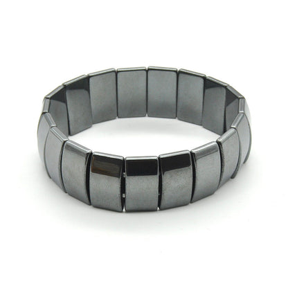 Magnetic Black Obsidian Square Bead Bracelet