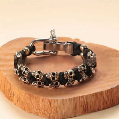 Gothic Skull Paracord Bracelet Handmade